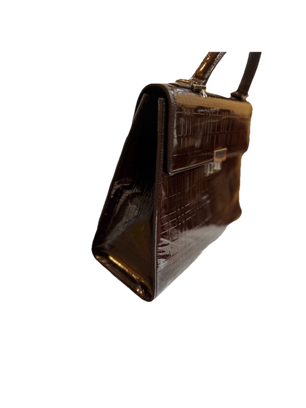 Burberry Nova Check Patent Leather Top Handle Bag - Picture 3 of 16